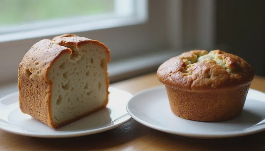 Different leaveners produce different structures and timelines Open sourdough crumb next to tender chemically leavened crumb