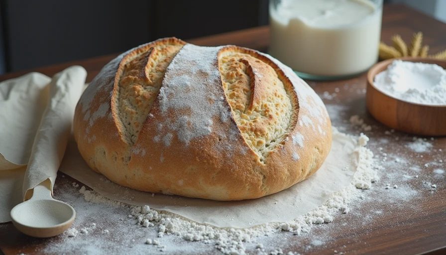 Illustration for no-knead sourdough