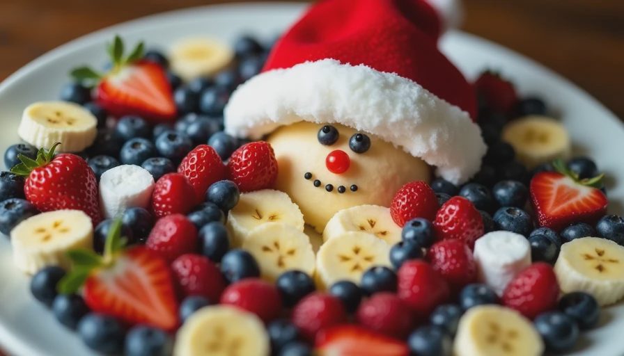 Visual context for santa fruit tray
